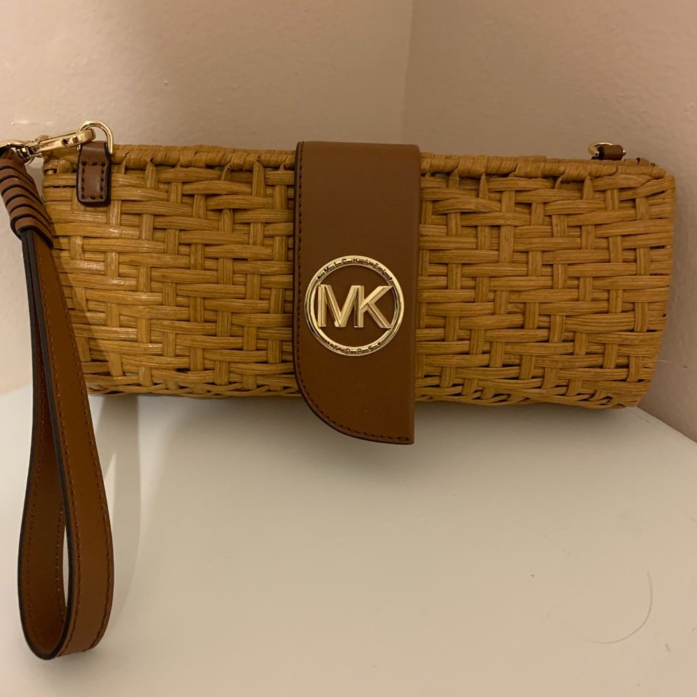 Michael Kors straw clutch